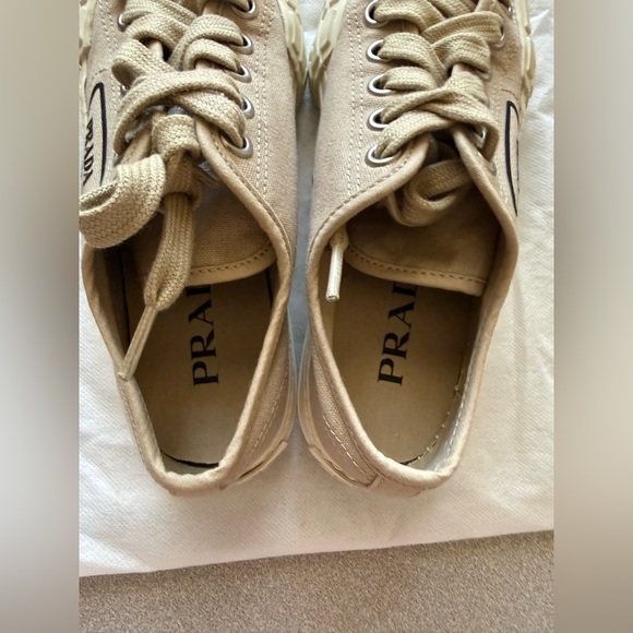Prada Canvas Sneakers, 36.5, Tan, Women’s - Picture 4 of 10